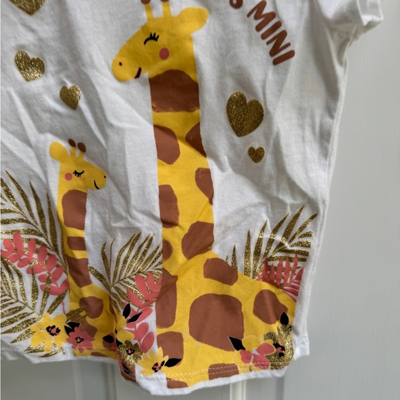 The Children's Place 2T White and Gold Mommy’s Mini Giraffe Short Sleeve Shirt - Picture 3 of 5